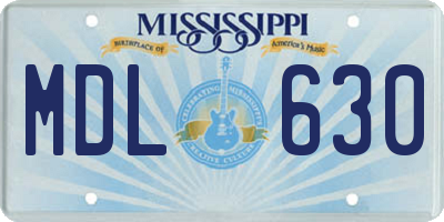 MS license plate MDL630