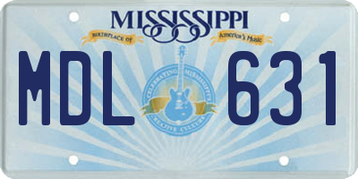 MS license plate MDL631