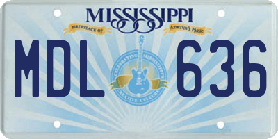 MS license plate MDL636