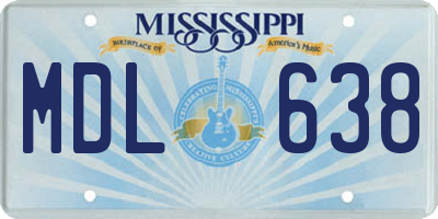 MS license plate MDL638