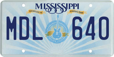 MS license plate MDL640
