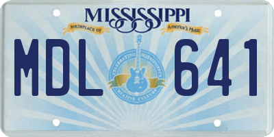 MS license plate MDL641