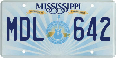 MS license plate MDL642