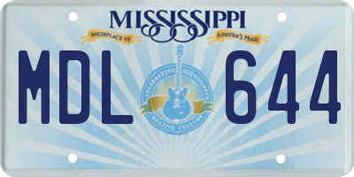 MS license plate MDL644