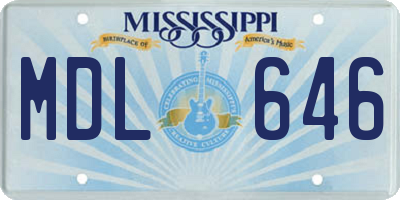 MS license plate MDL646