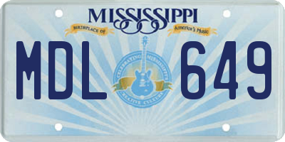 MS license plate MDL649