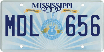 MS license plate MDL656