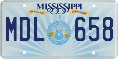 MS license plate MDL658