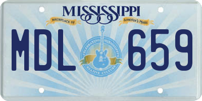 MS license plate MDL659