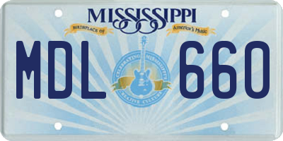 MS license plate MDL660