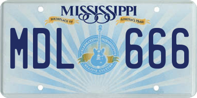 MS license plate MDL666