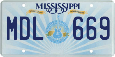 MS license plate MDL669
