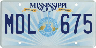 MS license plate MDL675