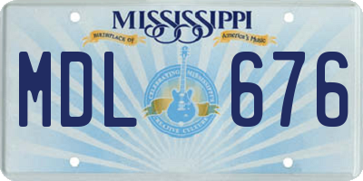 MS license plate MDL676