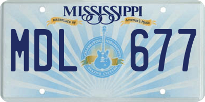 MS license plate MDL677