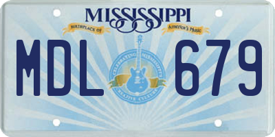 MS license plate MDL679