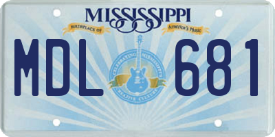 MS license plate MDL681