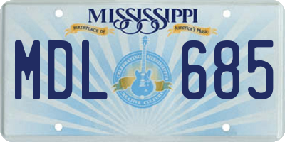 MS license plate MDL685