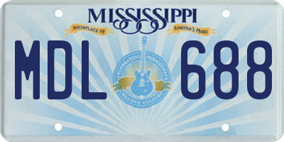 MS license plate MDL688