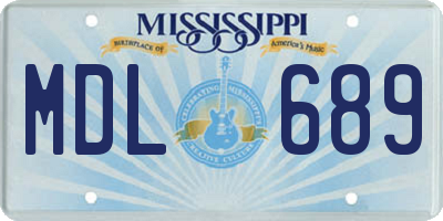 MS license plate MDL689