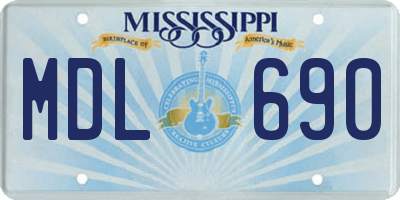 MS license plate MDL690