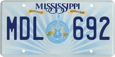 MS license plate MDL692