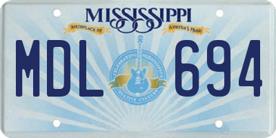MS license plate MDL694