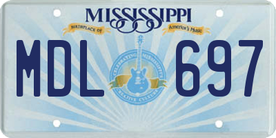MS license plate MDL697