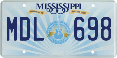 MS license plate MDL698