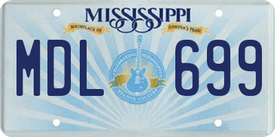 MS license plate MDL699