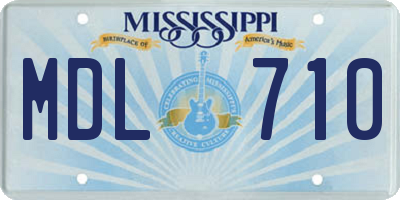MS license plate MDL710