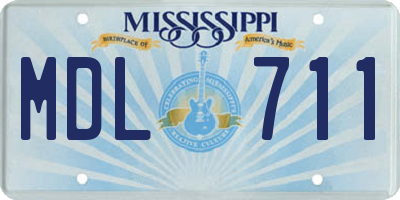 MS license plate MDL711