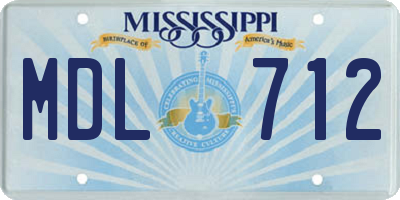 MS license plate MDL712
