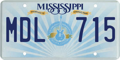 MS license plate MDL715
