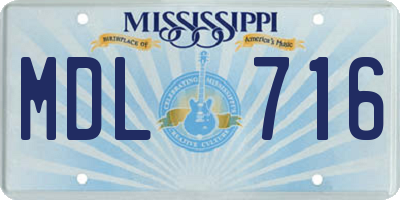 MS license plate MDL716