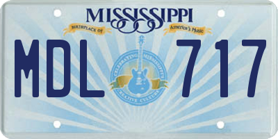 MS license plate MDL717