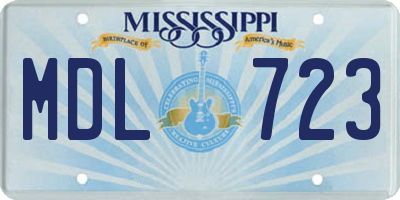 MS license plate MDL723