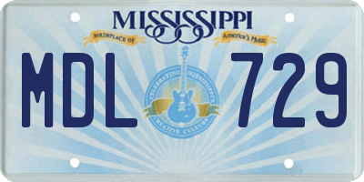 MS license plate MDL729