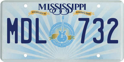 MS license plate MDL732