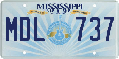 MS license plate MDL737