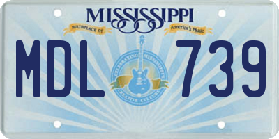 MS license plate MDL739