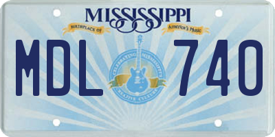 MS license plate MDL740