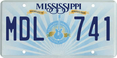 MS license plate MDL741