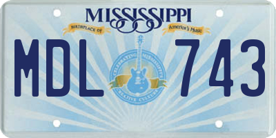 MS license plate MDL743