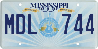 MS license plate MDL744