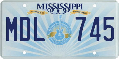MS license plate MDL745