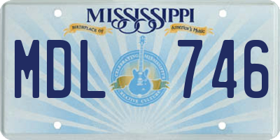 MS license plate MDL746