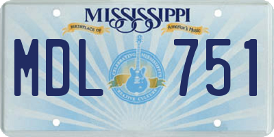 MS license plate MDL751
