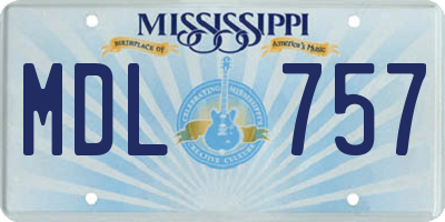 MS license plate MDL757