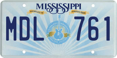 MS license plate MDL761